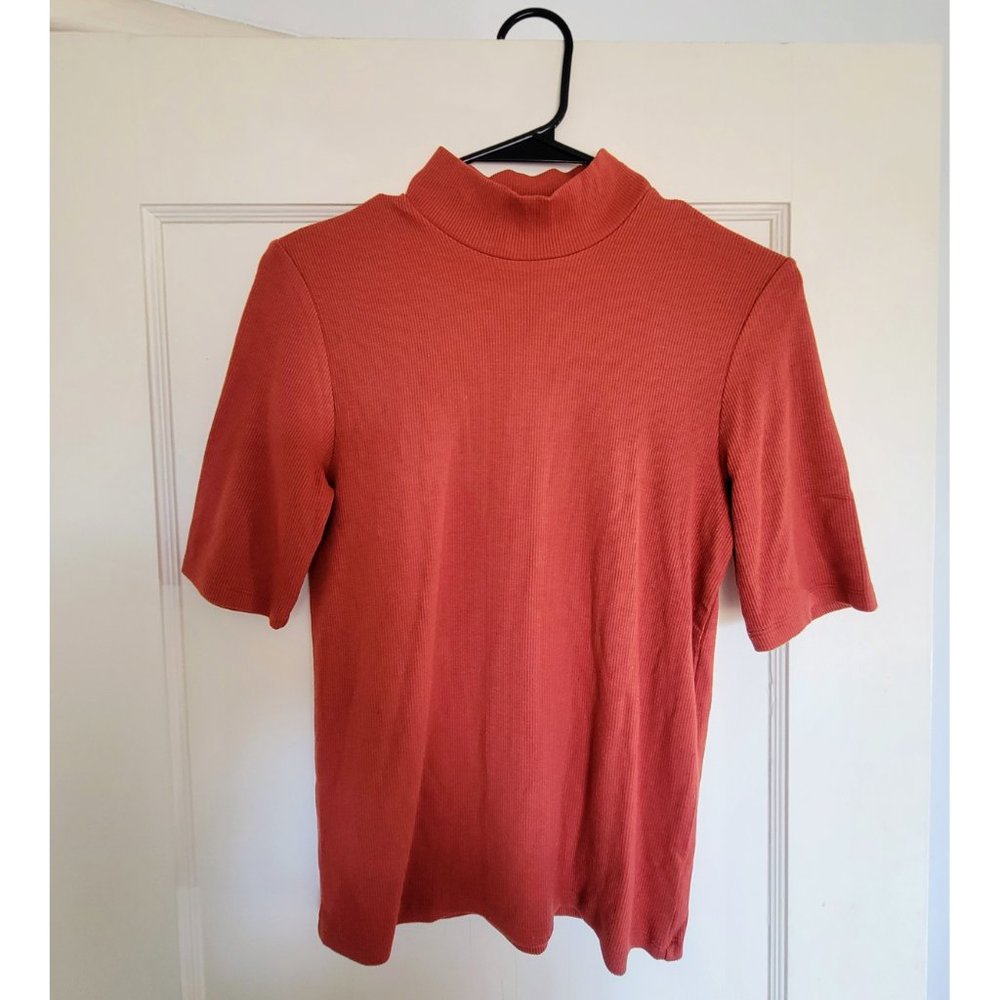 Marine Layer Rib Knit Short-Sleeved Turtleneck